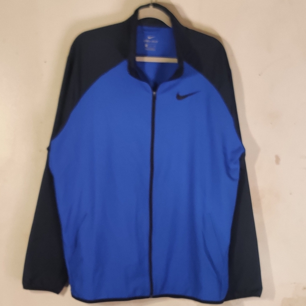 Nike Men's Black and Blue Dri-Fit Jacket